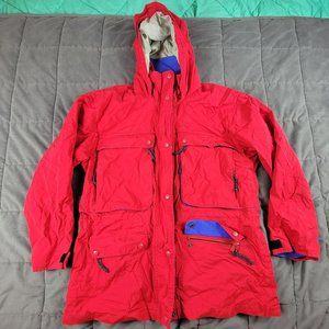 LL Bean Womens Large Gore Tex North Col Parka Shell Ski Coat Jacket Red